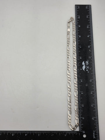 Vintage MO MEX 925 Sterling Silver Figaro Link Chain Necklace 24.5g Italy