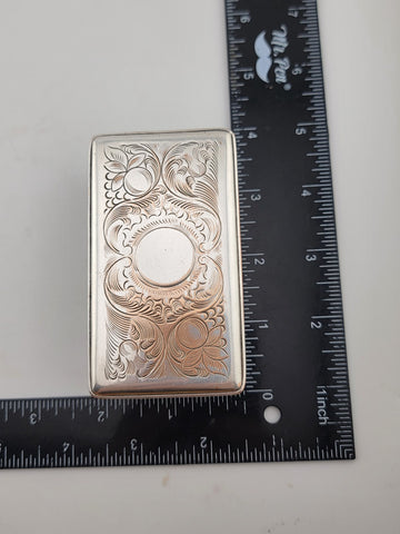 Antique C 1830's Victorian Silver Plate & Cut Glass Vanity Box / Soap Holder.