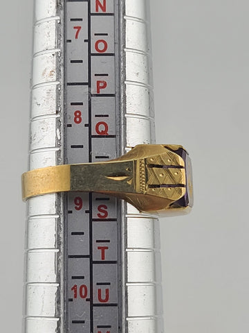 Vintage Mens 10k Solid Gold Masonic With Ruby Ring Size 9 Weight 4.3 Grams
