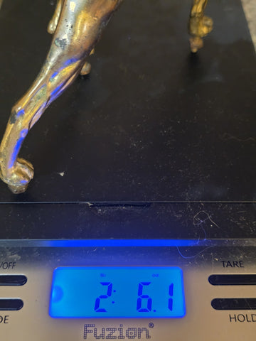 Rare Antique Victorian 19th C Brass Pointer Dog Clock Topper For Mantel Clocks.