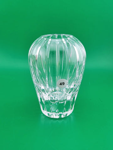 Vintage Atlantis TRIO Lead Crystal Bud Vase Hand Blown Vertical Cuts 4.5"