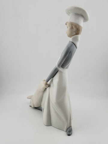 Vintage Lladro "Cook In Trouble" Boy With Pig #4608 Matte Finish. VG Cond.