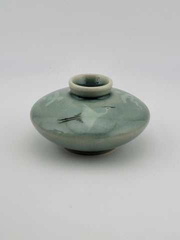 Rare Set Of 4 Goryeo Celadon Cloud & Crane Design Mineiwa Korean Living National