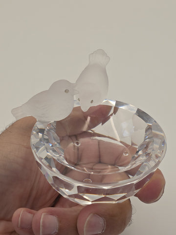 Vintage Retired Swarovski Crystal 7460 108 000 Bird Bath With Crystals 010029.