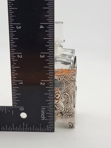 Rare Antique 1936 C 2 Bottle Set Perfume Cologne Bottles Deutch Sterling Silver