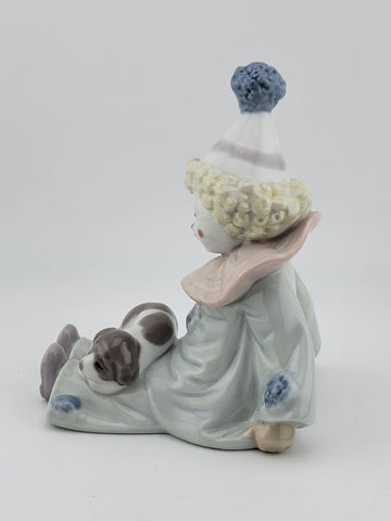 Retired LLadro Spain Figurine # 5277 Pierrot With Puppy Commedia Dell'Arte Clown