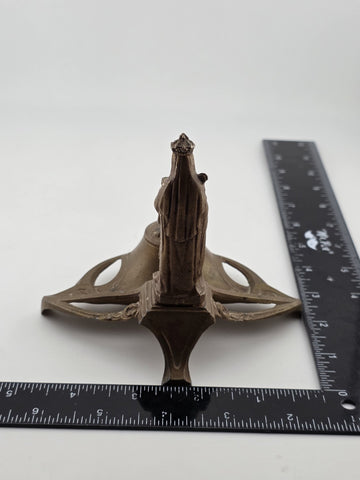 Antique French Statue Bronze Antique religious Lourdes Mary Depose Inkwell.