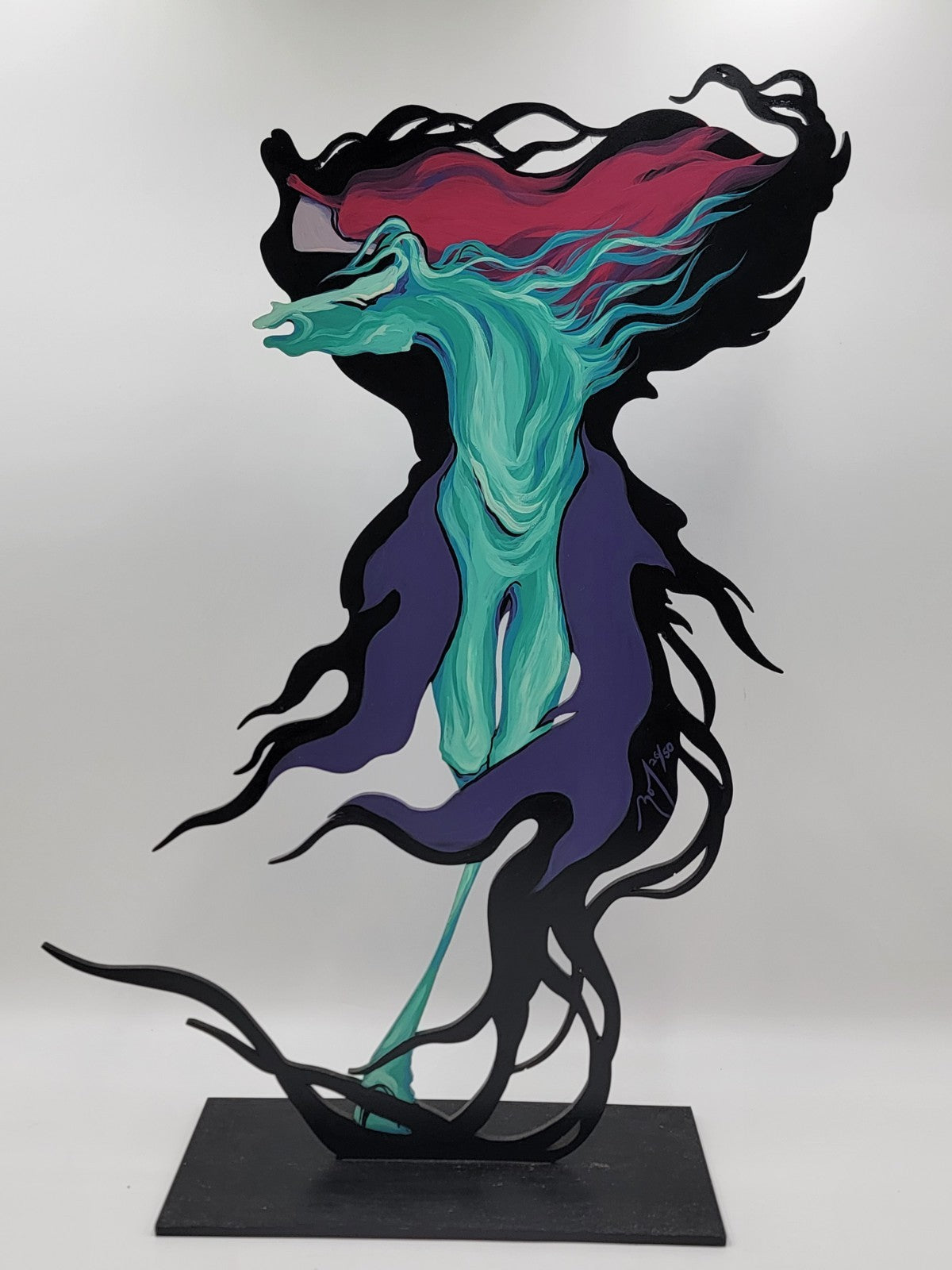 Rare Ltd Edition Bonnie Leibowitz Hand Painted Acrylic on Cast Iron 26/50. 24 In