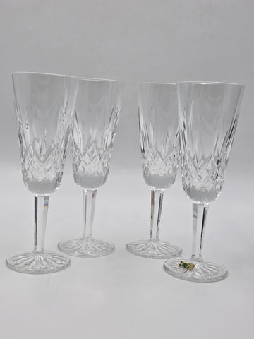 Waterford Crystal Lismore Champagne Flutes Set of 4 Ireland w/ Original Box. New