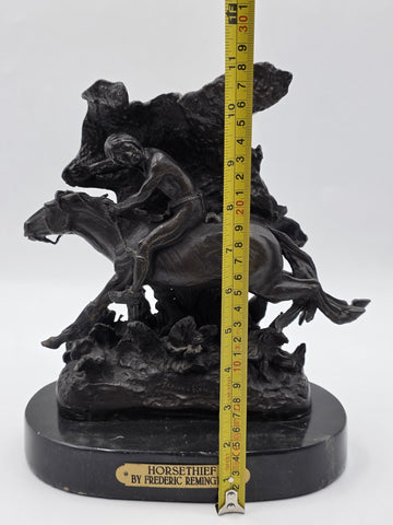 Vintage Frederic Remington Bronze Statue "The Horse Theif" Licenced Reproduction