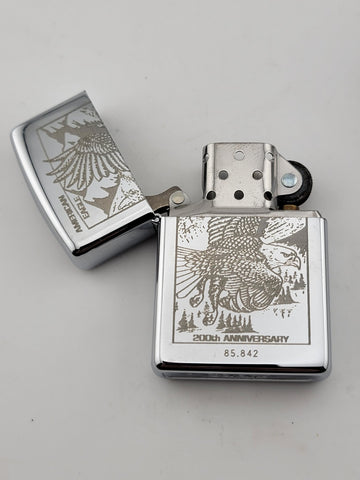 Vintage Unfired 1994 Zippo American Eagle 200th Anniversary lighter Limited Ed.