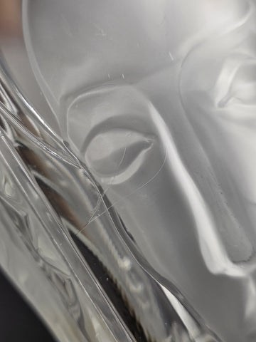 August Walther & Söhne Art Deco Glass Vase 3 Faces Man Woman Child 7"H Germany