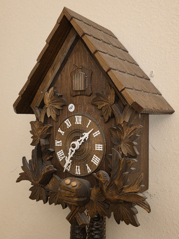Vintage Birds Nest Cuckoo Clock by August Schwer Regula 1-day Movement. Read.