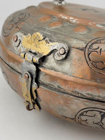 Rare Antique 19th C Ottoman Large Hammam Copper Bath Copper Box W Sultan Seal.