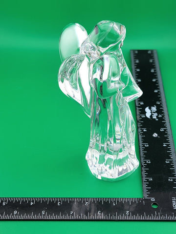 BACCARAT France Crystal ANGEL With HORN Nativity Figurine Discontinued 6"