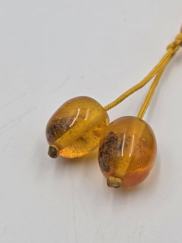 Vintage 33 Large Beaded Amber Islamic Prayer Beads Misbaha Tasbih Large Cognac