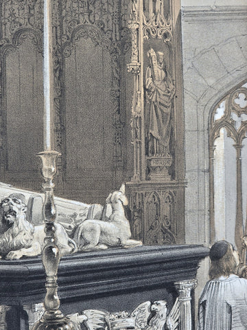 Tomb Of De Lalaing 19th C British Lithograph Day & Son Queen’s Printer 20x16