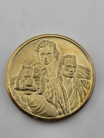 Rare Siegfried and Roy Gold Plated Magicians of the Century Coin #1915 w Case