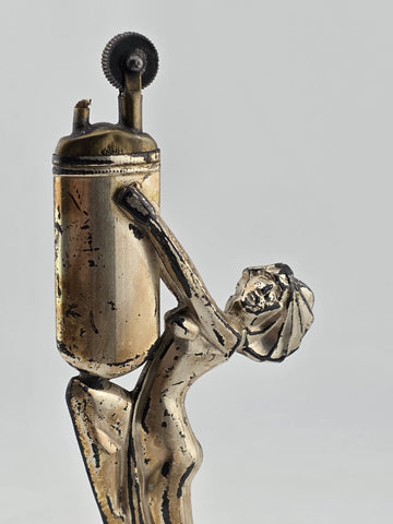 Ultra Rare Antique 1912 Art Deco Weidlich Brothers silver plated desk lighter