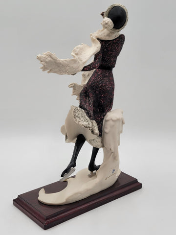 G.Armani Figurine Skating Lady Winter Capodimonte Sculpture Art 0542C New In Box