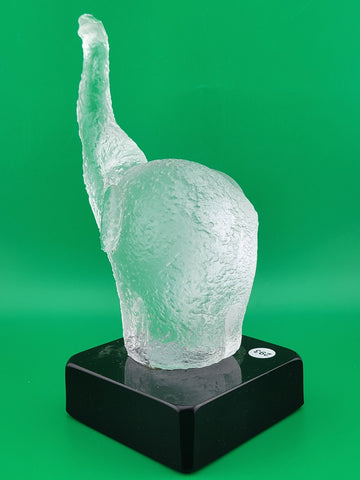 Rare Frosted Art Glass ELEPHANT Signed "Robla" Attributed to Archimede Seguso