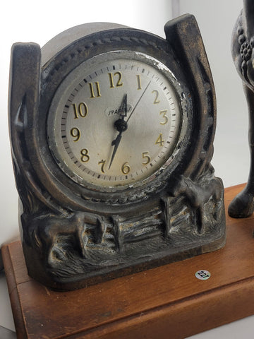 Antique Bronze Horse with Galter Electric  Clock made in Chicago, USA. Untested