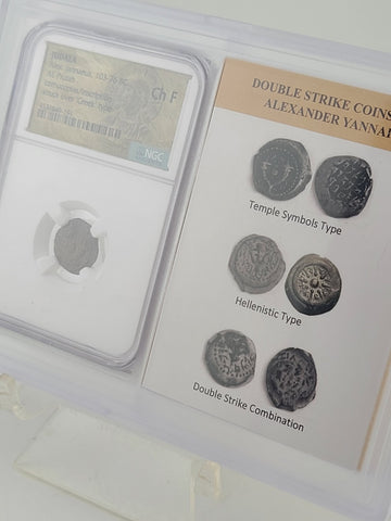Ancient Judaea Alexander Jannaeus AE Prutah 103–76 BC Double Strike NGC