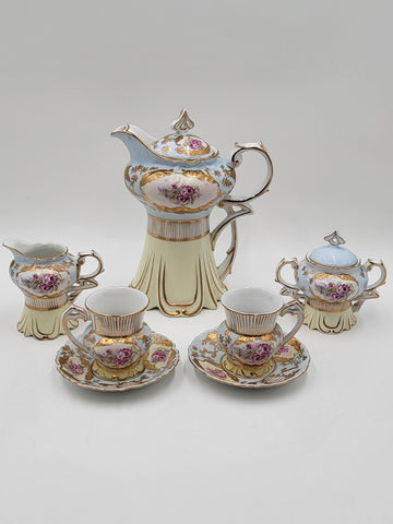 Stunning Antique Royal Vienna Ceramic Tea Service for 2 Hand Painted.