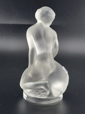 Vintage Lalique Crystal France Leda Nude Woman & the Swan Frosted Style 11905