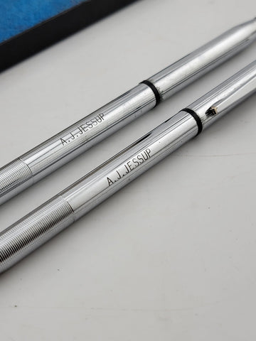 Vintage Courier Anson Chrome Pen & Pencil Set In Original Box. Untested.