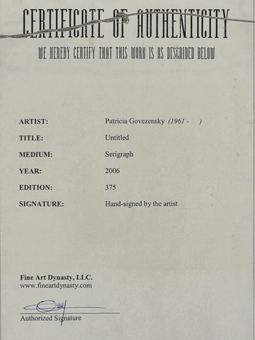 Patricia Govezensky Signed Limited Edition Serigraph 64/375 Framed Color W COA