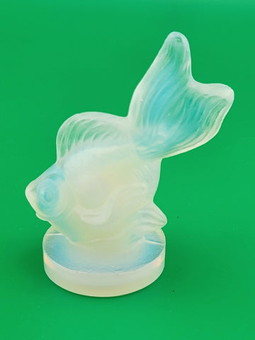 Set Of 3 SABINO Poisson Capelan Fish Opalescent Glass Art Deco Stamped Koi Fish