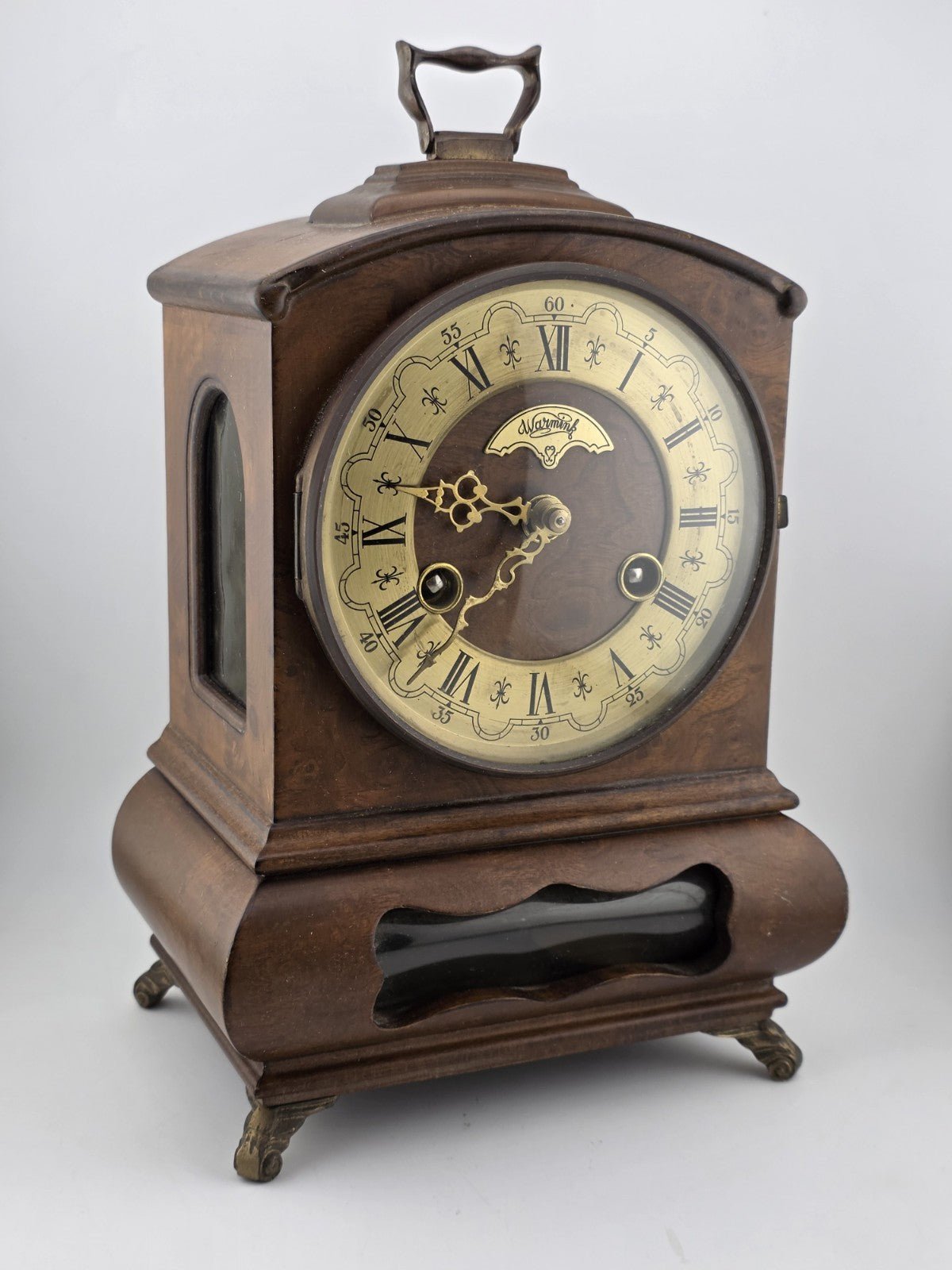 Vintage Warmink WUBA Mantel Shelf Dutch clock 8 day table Hermle striking. Works