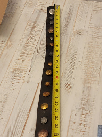 Antique Original WWI Imperial German "Hate Belt" with Buttons & Buckle. 34 inch