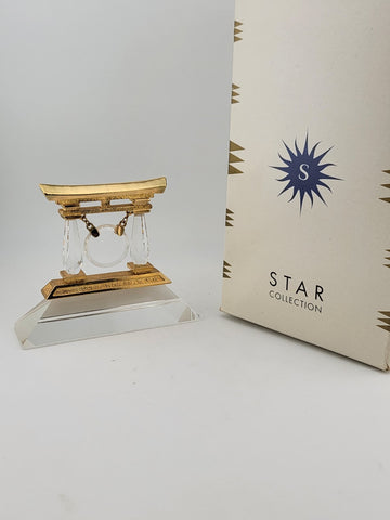 Rate Retired Japanese shrine figurine, gold plated with Swarovski ®️Cut Crystal