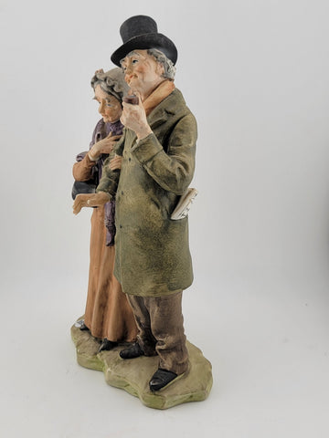 Vintage 1960s Italy  Giuseppe Capodimonte, The Promenada, Hand Painted Porcelain