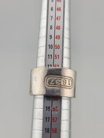 Vtg 1997 Tiffany & Co. 1837 Concave Wide Band Ring Sterling Silver 925  size 6.