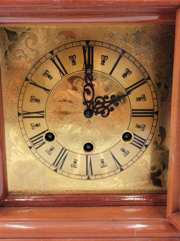 BEAUTIFUL ESKA WIND UP ESKA SHELF MANTEL CLOCK BRAZIL WESTMINSTER CHIMES. As-is.