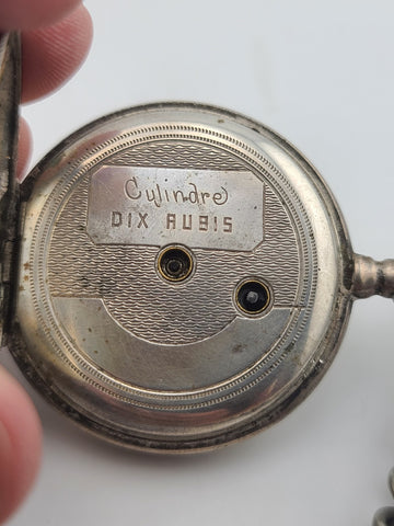 Antique 1880 French Cylinder Pocket Watch 10J “Cylindre Dix Rubis” Key Wind Read