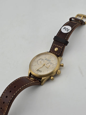 Original Movado Heritage Series Calendoplan Chronograph Watch 03.3.34.6035 Works