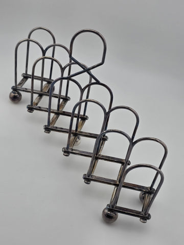 Antique Silver Plated Victorian Toast Rack Thomas White Sheffield England C1880