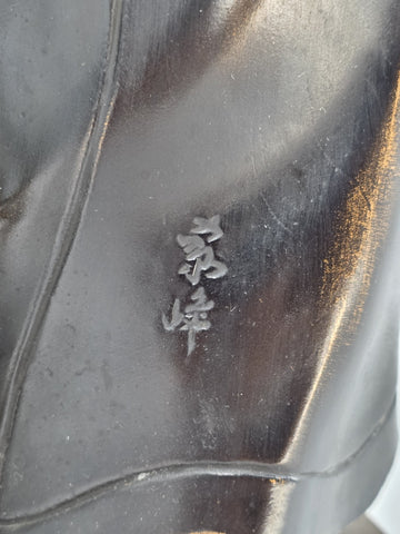 Rare 19th C Antique Japanese Meiji Bronze Sculpture / Lamp Statue of Old Monk