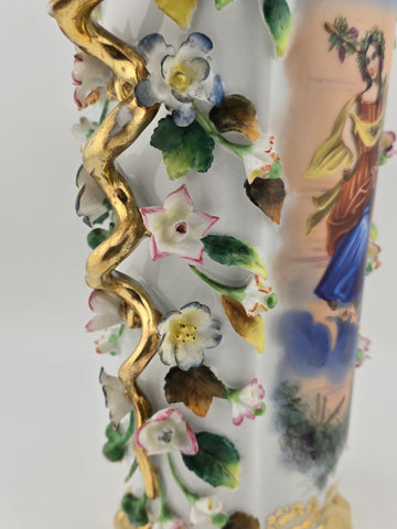 Rare Antique 19th C Jacob Petit Old Vieux Paris Porcelain Rococo 12 7/8" Vase