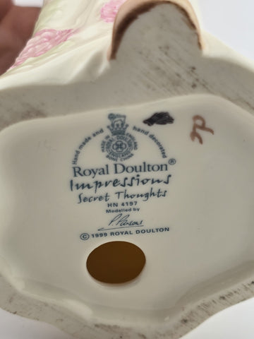 Vintage ROYAL DOULTON 1999 Figurine "Secret Thoughts" HN4197 Made in England.