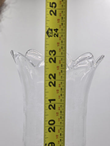 Rare Antique Beautiful Baccarat France Dolphin Form Candlestick Signed. 24 Inch.