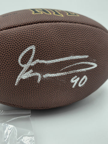 Jevon Kearse Signed Wilson NFL Football Beckett BAS Witnessed COA Titans. New.