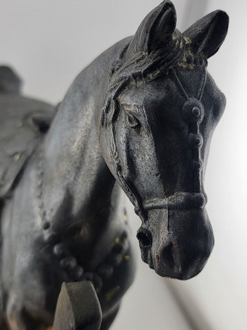 Antique Bronze Horse with Galter Electric  Clock made in Chicago, USA. Untested