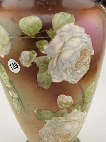Antique ROBERT HANKE RH AUSTRIA Royal Wettina Floral PORCELAIN PORTRAIT VASE.
