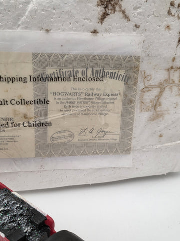 Hawthorne Village Harry Potter Hogwarts Railway Express Train Bench COA B4196