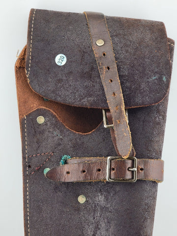 Post WW2 Brown Colt / Ruger Leather Holster. 13 Inch Long. V G Condition.